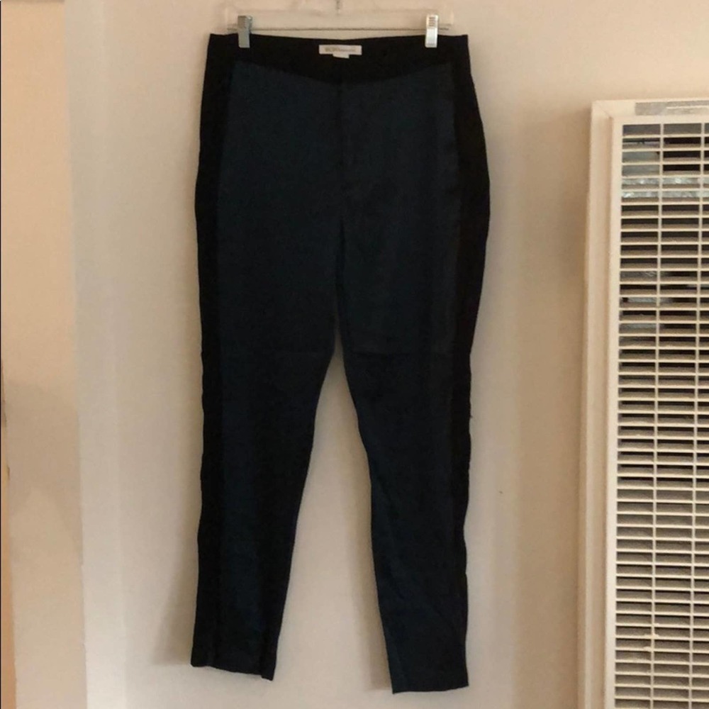 BCBGeneration Black and Metallic Blue Pants